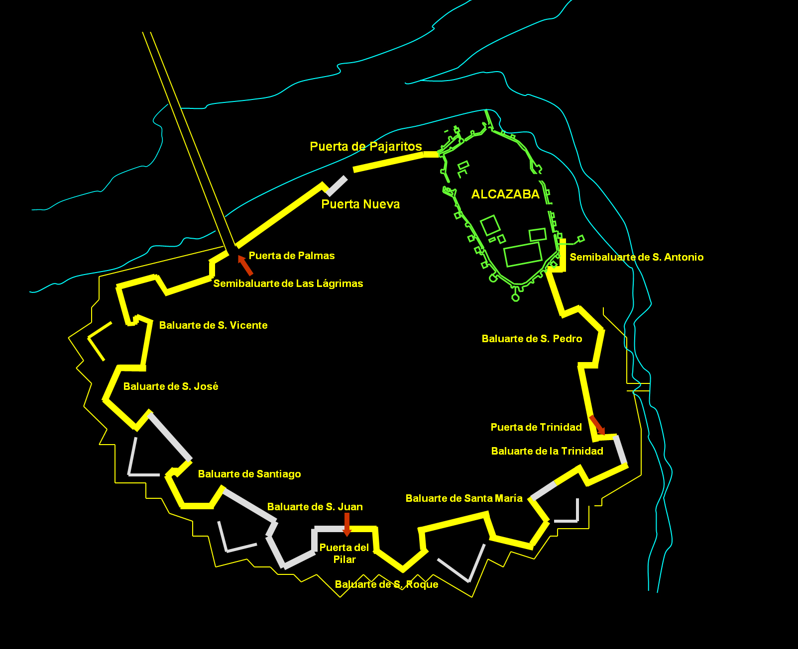plano de los baluartes