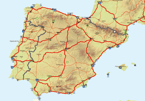 mapa de corredopres europeos en españa
